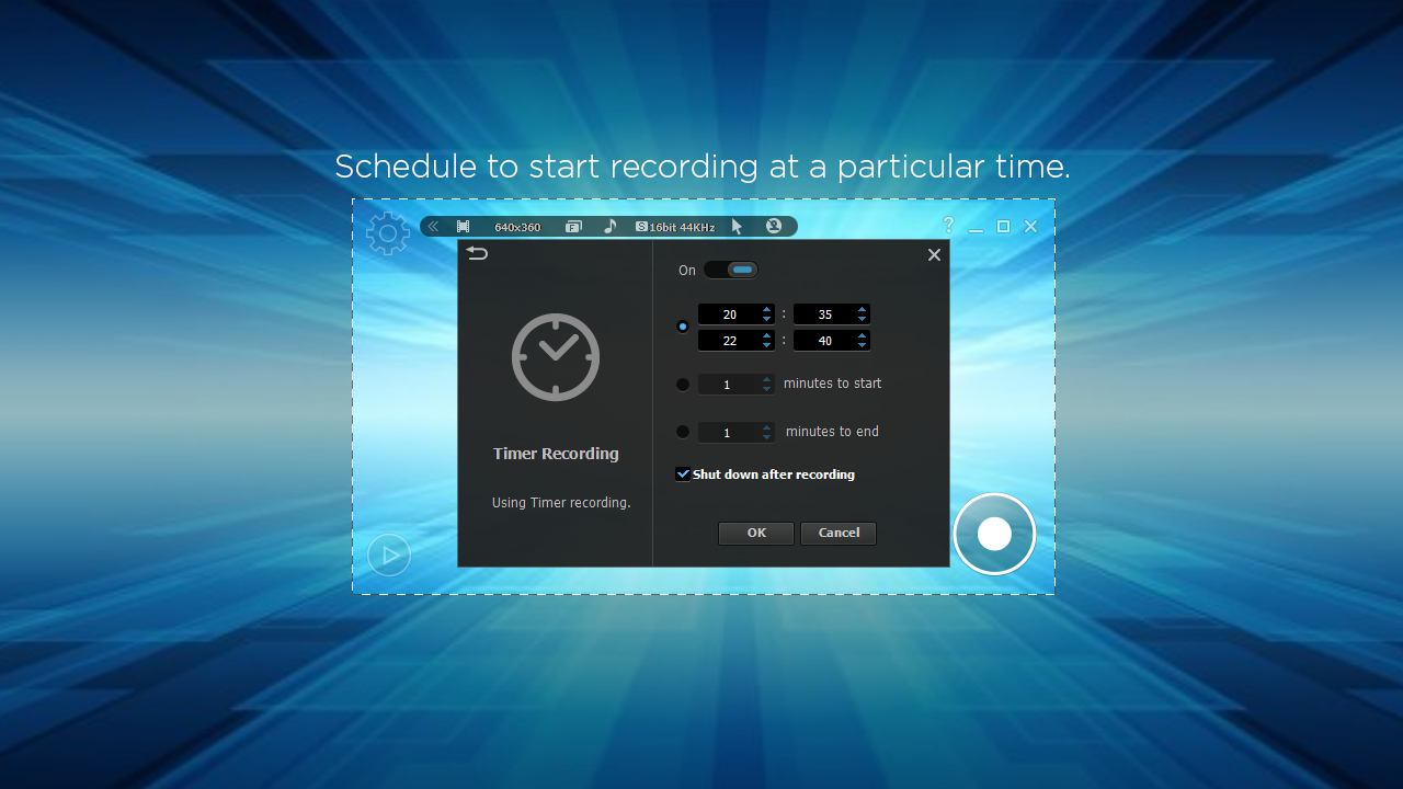 litecam hd screen recorder time options