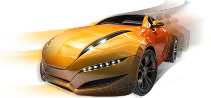 orange 3d video game racing car